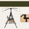 VisioGear 2-Seat Patio Swing Chair with Storage Table, Cup Holder, Adjustable Shade, Outdoor Canopy Swing Glider, Beige, 69.25"*43.25"*64.5" - 4 of 4
