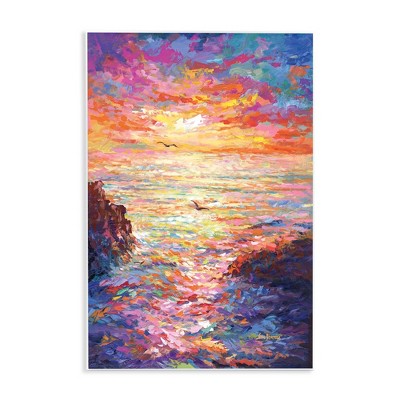 Stupell Industries Vibrant Abstract Ocean Sunset, 13" x 19"