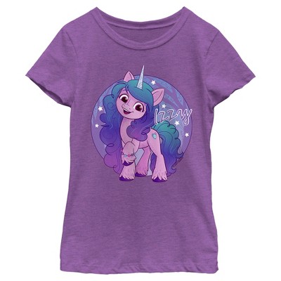 My Little Pony A New Generation Girl s Izzy Moonbow T Shirt Purple