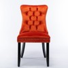 DOMETOUR 2Pcs Modern High-end Velvet Upholstered Dining Chair with Wood Legs Nailhead Trim - 3 of 4