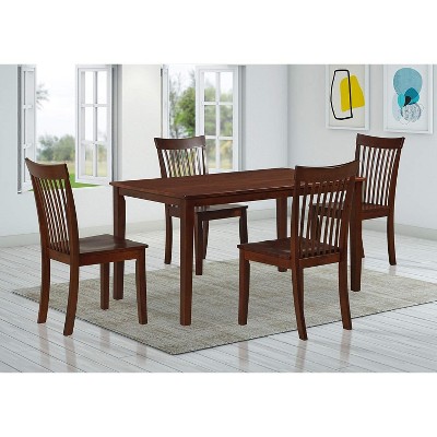 Cherry Solid Wood High Slat Back Parsons Side Chair Set