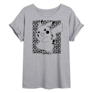 Women's - Pokémon - Pikachu Pattern Oversized Graphic T-Shirt - 1 of 4