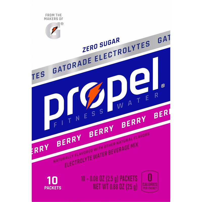 Propel Zero Berry Water Beverage Mix - 10pk/0.08oz Pouches, 2 of 11