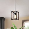 7" x 7" x 41" Wood Kobe Imitation Grain Pendant Brown - Warehouse Of Tiffany: ETL Listed, Adjustable Height - 2 of 3