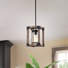 7" x 7" x 41" Wood Kobe Imitation Grain Pendant Brown - Warehouse Of Tiffany: ETL Listed, Adjustable Height - image 2 of 3