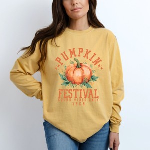 Simply Sage Market Pumpkin Festival Gourd Vibes Garment Dyed Long Sleeve - 1 of 4