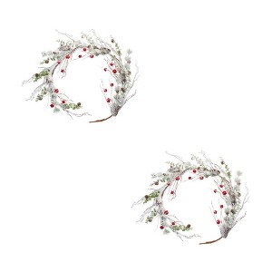 Christmas Flocked Pine Decorative Garland Sleigh Bells Included 66.5 inch – 2 Pack by Melrose - 1 of 3