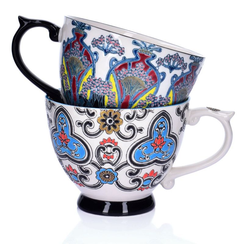 DUKA 13-OZ Andalusia Inspired Porcelain Mug with Rich Colors - Set of Four Mugs, 3 of 9