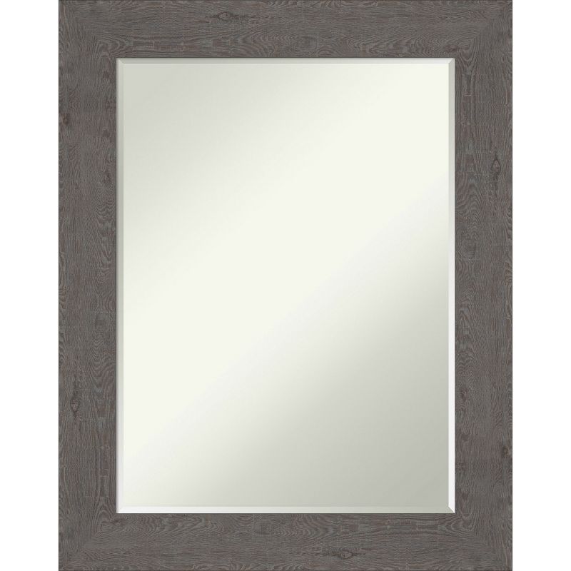 Amanti Art Rustic Plank Petite Bevel Bathroom Wall Mirror, 1 of 8