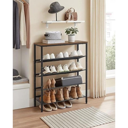 25 Pairs 5 Tier Shoes Rack Organizer popular Shelving - Black