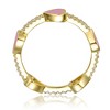 Guili Kids/Teens 14k Yellow Gold Plated Stacking Ring with Sparkling Cubic Zirconia and Charming Pink Enamel Heart Design, size 5 - 2 of 4