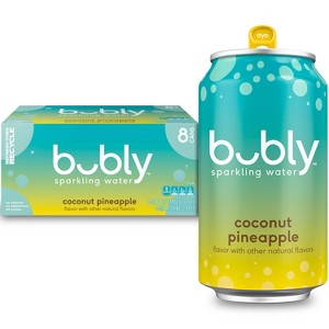 bubly Coconut Pineapple Sparkling Water - 8pk/12 fl oz Cans - 1 of 4