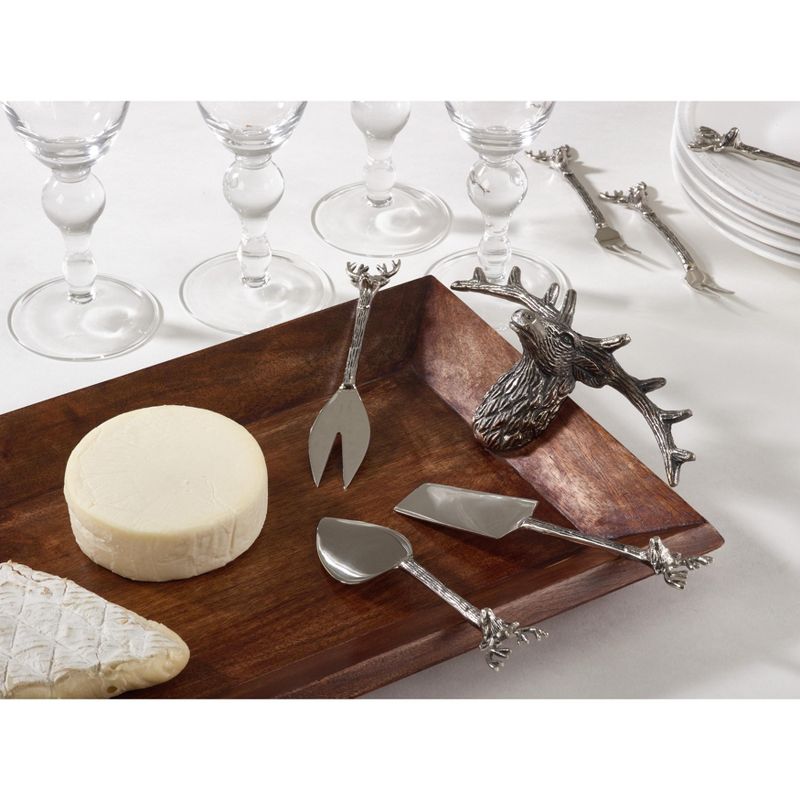 Saro Lifestyle Reindeer Cheese Cutlery, Silver (Set of 3), 4 of 5