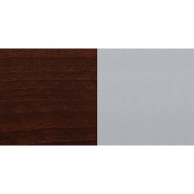 Silver and Walnut Low Slat Back Metal Side Chair