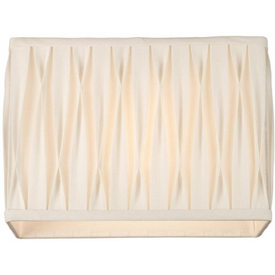 White Pinched Pleat Medium Rectangle Lamp Shade with Chrome Fitter