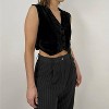 Women's Velvet Boxy Cropped Vest - Et Clet - 2 of 4