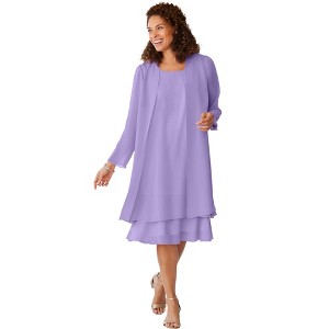 Woman Within Plus Size 2-Piece Jacket Dress - 1 of 4