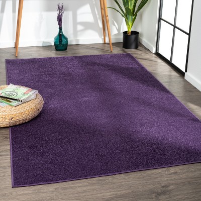 Haze Solid Purple 3' x 5' Easy Care Synthetic Area Rug