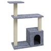 vidaXL Cat Tree Light gray Engineered wood, plush, sisal Medium Cat Tree - 2 of 4