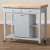 Hayward Kitchen Cart: Storage, Prep Station, Pull-Out Trash - Baxton Studio - 4 of 4