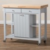 Hayward Coastal And Farmhouse Natural Wood Kitchen Cart White