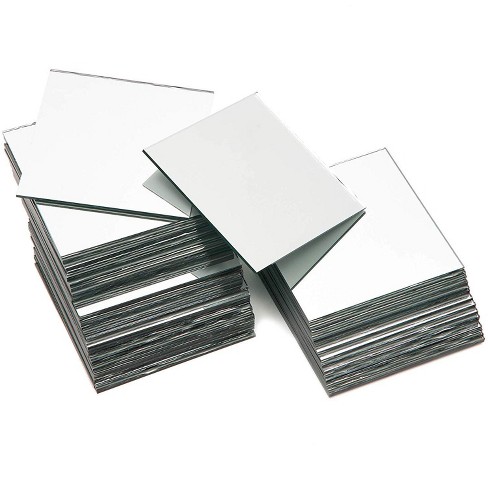 50 Pack Craft Square Mirror Mosaic, Small Square Mirrors For Crafts