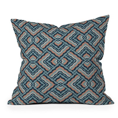 16"x16" Wagner Campelo Gnaisse Geometric Square Throw Pillow Blue - Deny Designs