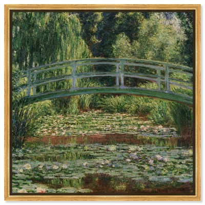 Monet - The Japanese Footbridge and the Water Lily Pool Giverny Canvas Impressionism Wall Art by Art Remedy Framed