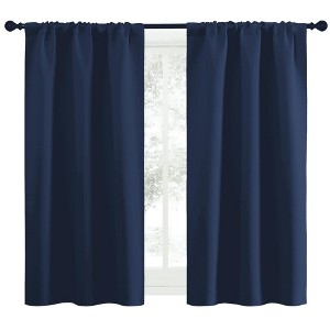 NICETOWN Blackout Curtains Rod Pocket Thermal Insulated Privacy Drapes (2 Panels) - 1 of 4