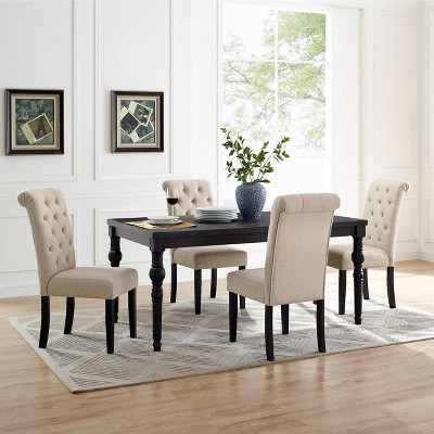 NicBex 5 Piece Dining Table Set with 4 Dining Chairs for 4 People Modern Kitchen Table with Tufted Button Side Chairs