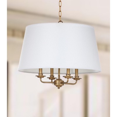 Kimball 22-inch Gold and White Adjustable Glass Pendant Light