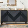 Sideboard Buffet Cabinet, Modern Kitchen Storage Cabinet With 4 Doors, Buffet Cabinet With Adjustable Shelves Round Handles For Dining Room - 2 of 4