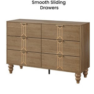 Jojoka Tall 6 Drawer Wooden Dresser, Modern Chest of Drawers for Bedroom, Hallway, Living Room, Entryway - 1 of 4