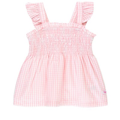 Image of RuffleButts Smocked Tank Top - Pink Gingham, Size: 12-18m