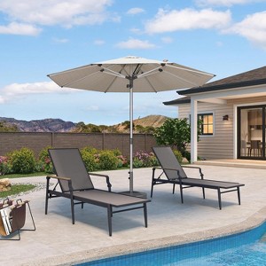 PURPLE LEAF Outdoor Patio Umbrella Market Table Sun Umbrellas with 8 Aluminum Sturdy Ribs for Backyard Deck Garden Pool - 1 of 1