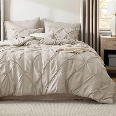 Bedsure | 5/7 Pcs Bed in a Bag Solid Diamond Pintuck Bedding Set for All Season