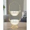 Classic Touch Gold Leaf 2-Tiered Centerpiece Bowl - 2 of 3