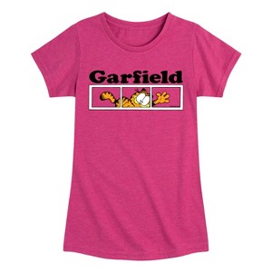 Girls' - Garfield - Garfield Panel Fitted Short Sleeve Graphic T-Shirt - 1 of 4
