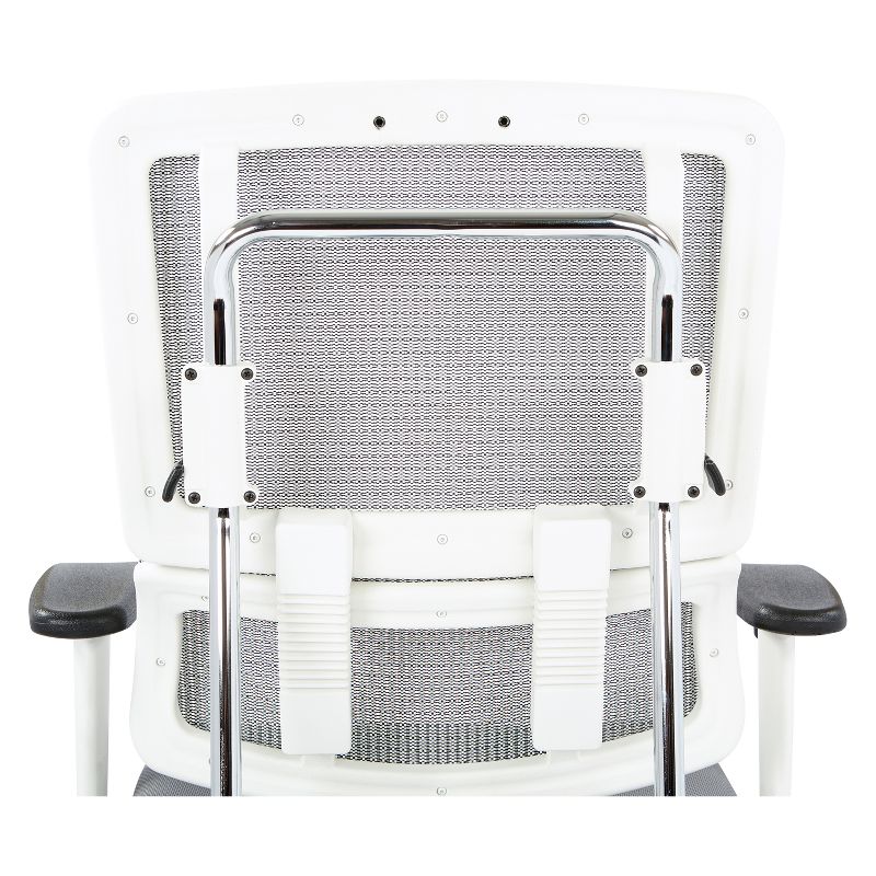 Breathable Vertical Mesh Chair with Steel Fabric Seat with Headrest White - OSP Home Furnishings, 6 of 8