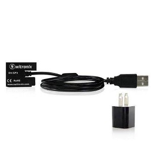 Switronix DVGP3USBPS GoPro 3/3+ Battery Eliminator USB Power 10-Feet Cable with AC Adaptor (Black) - 1 of 2