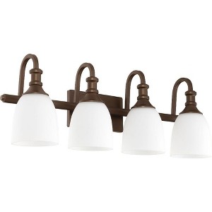 Quorum Lighting Richmond Glass 4-Light Oiled Bronze Vanity Fixture - 1 of 1