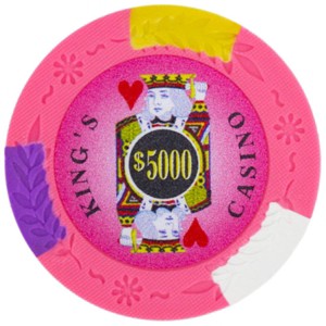 Slickblue 14-Gram Poker Chips 25-Pack, King's Casino Design, Four-Tone Color, Floral Edge Mold, $0.25-$10K - 1 of 3