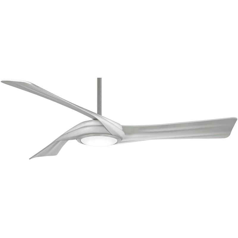 60" Minka Aire Modern Indoor Ceiling Fan with LED Light Remote Control Brushed Nickel for Living Room Family Dining Home Office, 1 of 7