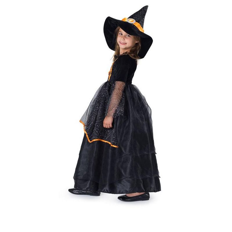Dress Up America Black and Orange Witch Costume for Toddler Girls, 2 of 3