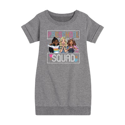 - Barbie - Back To School Graphic Short Sleeve Fleece Dress