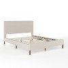 Martha Stewart Britta Upholstered Platform Bed with Rounded Headboard, Piped Detailing and Cushioned Siderails, Wood Slat Bottom, No Box Spring Needed - 2 of 4