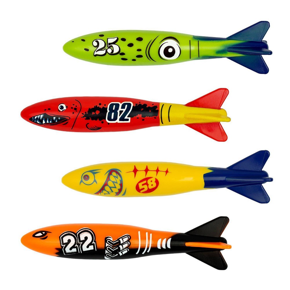 Poolmaster Torpedo Gliders Diving Toy Swimming Pool for Underwater Play - 4pk