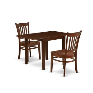 HomeStock 3-Pc Mahogany Finish Solid Wood Top Dining Table Set - 1 of 4