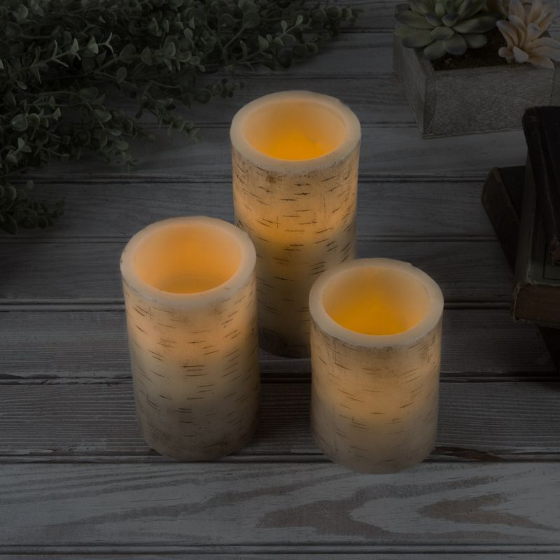 Hasting Home Set of 3 Flameless LED Pillar Candles with Remote, 2 of 8