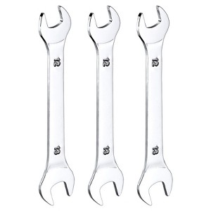 Unique Bargains CR-V Steel Mirror Polished Automotive Repair Furniture Assembly Ultra-Thin Double Open-End Wrenches 3 Pcs - 1 of 4